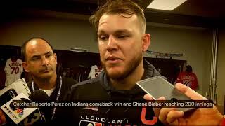 Indians catcher Roberto Perez proud of Shane Bieber