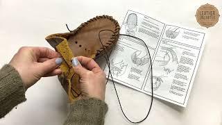 Leather Moccasin Kit Tutorial - DIY Leather Craft Moccasins Project - How to Make Leather Moccasins