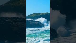 Waves Crashing on Rocks - Serene Scenes