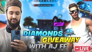 [LIVE] MJ PLAYS Is Live With AJ FF️ | 200000+ DIAMONDS GIVEAWAY - Freefire Live