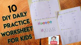 DIY daily practice worksheets for 2-3 yr old kids(preschoolers,nursery,kindergartens)| Homeschooling