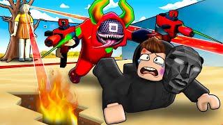 ESCAPING THE EVIL SQUID GAME HEADQUARTERS IN ROBLOX !!