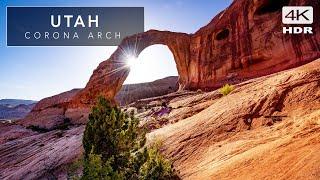 UTAH Moab -  Corona Arch - Cinematic Walking Tour and Silent Hike 4K HDR