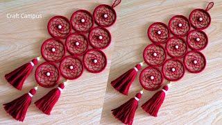 Old Bangles Reuse Idea | DIY Easy Woolen Flower Wall Hanging |  Woolen Craft Wall Hanging