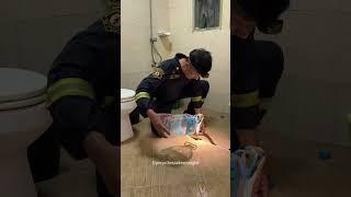 Firefighter Helps Snake Friend