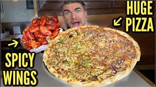 DEATHLY SPICY SCORPION PEPPER WINGS & PIZZA CHALLENGE ! Joel Hansen Raw