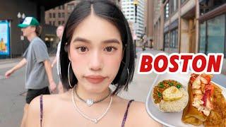 boston vlog | best lobster roll, harvard cafeteria, cooking, chinatown, shopping