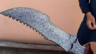 Custom Handmade Damascus Steel Tracker Knife