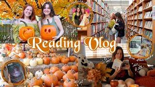 READING VLOG | carving pumpkins, 5 star reads & book shopping with @katieisreading ️