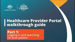 Healthcare Provider Portal – Logging in and searching for patients