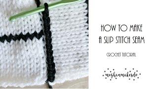 How to join knit squares, slip stitch joining, easy seaming technique using a crochet hook