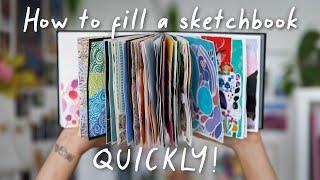 Creative Art Journal Ideas // How to fill a Sketchbook Quickly