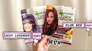 Garnier hair color plum red mix Deep Lavender