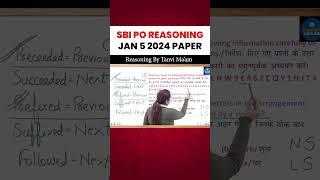 SBI Clerk PYQ Reasoning | Jan 5 2024 paper | SBI PO Reasoning 2024 | Tanvi Ma'am | SBI Clerk