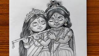 Rash Yatra special Radha Krishna drawing | How to draw lord radha and krishna | Pencil Sketch