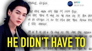 Suga writes Apology Letter | BTS
