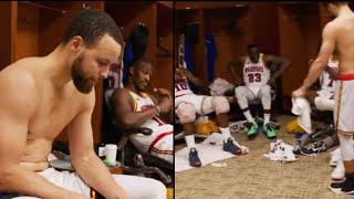 Scenes in the Locker room after Steph Curry's insane 56 points + Steve Kerr speech