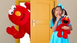 Wendy Pretend Play Hide and Seek with Giant Elmo Toy for Kids