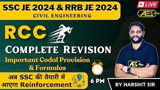 Complete Subject - Reinforced Cement Concrete (RCC) - Marathon | Civil Engineering(CE) | SSC JE 2024