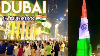 Indian Flag on Burj Khalifa  |4K| indian Independence day in DUBAI-UAE 2023