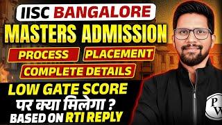 IISc Bangalore M.Tech Admission Process | Placement | Low GATE Score Options | Complete Details