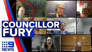 WA councillor's mid-meeting meltdown caught on camera | 9 News Australia