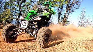 Yamaha Raptor 700 ATV XC Trail Riding my New Four Wheeler ( HMF Exhaust / Fox Shocks / Alba Arms )