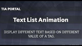 TIA Portal - Text List - Display different text