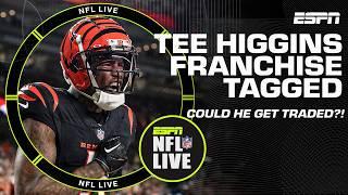 Bengals franchise tag Tee Higgins  When will he get a long-term deal?!  | NFL Live