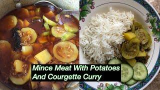 Mince Meat With Potatoes And Courgette Curry Recipe | Shanara Khatun