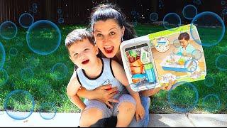 Caleb and Mommy Pretend with Kitchen Dishes Cleaning Toys! Caleb Pretend Play Clean Up!