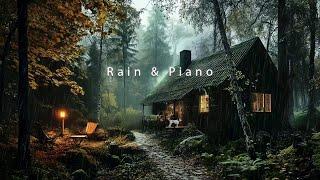 In The Woods - Relaxing Piano Music - NO ADS - Rain sounds for relaxing, reading, studying, sleeping