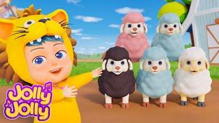 Funny Colorful Sheep | Baa Baa Black Sheep + More | Jolly Jolly - Learn and Play - Nursery Rhymes