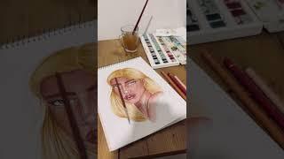 Watercolor portrait painting #shorts #illustration