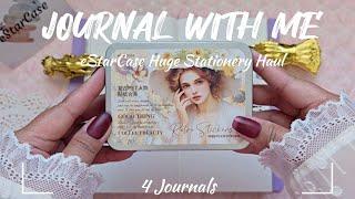 ASMR Journaling (4 Journals) + Huge Stationery Haul ft @estarcase