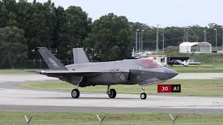 RAAF F35A LIGHTNING 11 LANDING AT WILLIAMTOWN AIR BASE