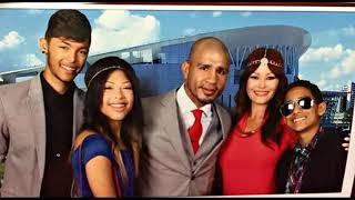 Miguel Cotto and his wife and children