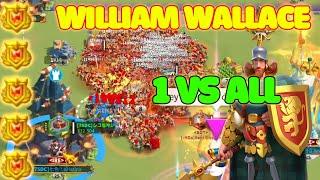 Rise of Kingdoms First Time William Wallace 1 vs ALL - Pass 4 Battles Kingdom 2975 vs 1770 1486