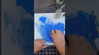 Making cobalt blue watercolor paint.