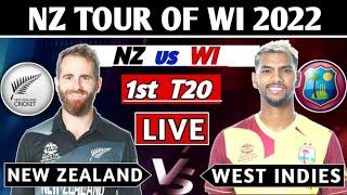 NEW ZEALAND VS WEST INDIES 1ST T20 LIVE COMMENTARY & SCORES | NZ VS WI T20 MATCH LIVE 2022