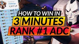 HOW TO WIN LANE IN 3 MINUTES - INSANE TIPS of Rank 1 (1500LP) ADC - LoL Jhin Guide