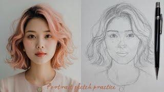 How to draw a portrait using Loomis method | FRONT VIEW | portrait drawing