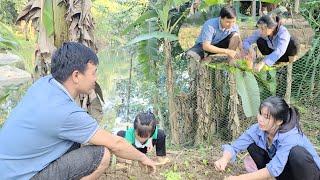 A single father and his girlfriend happily garden and grow vegetables