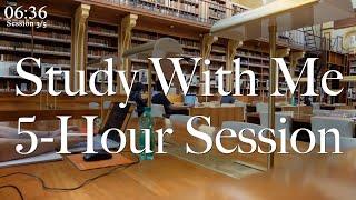 Study With Me, 5-Hour Library Study Session [Background Noise] - Study With Antonio, 10-Min Breaks