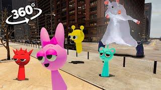 Rat Dance Chases Sprunkis in City | 360° VR Experience