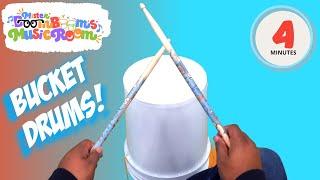 Dance Party Bucket Drumming Play Along (Queuing Love Song) | Music Class with Mister Boom Boom