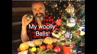 My Woolly Balls: we look at my balls, review a Christmas  book, & discuss winter natural dyeing