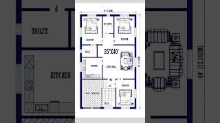 25' x 40' ground floor design | 3bhk home plan | 1000 sq ft home plan | east facing house plan