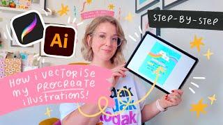 How I Vectorise My Procreate Art in Adobe Illustrator | Step-by-Step Tutorial for Beginners