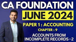 Preparation of Ledger | Single Entry System - 2 | CA Foundation Accounts June 2024 | CA Parag Gupta